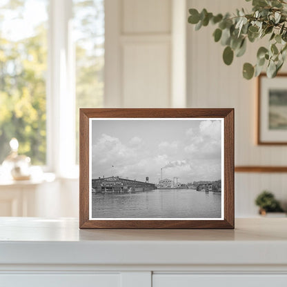 Port of Houston Cement Plant October 1939 Vintage Image