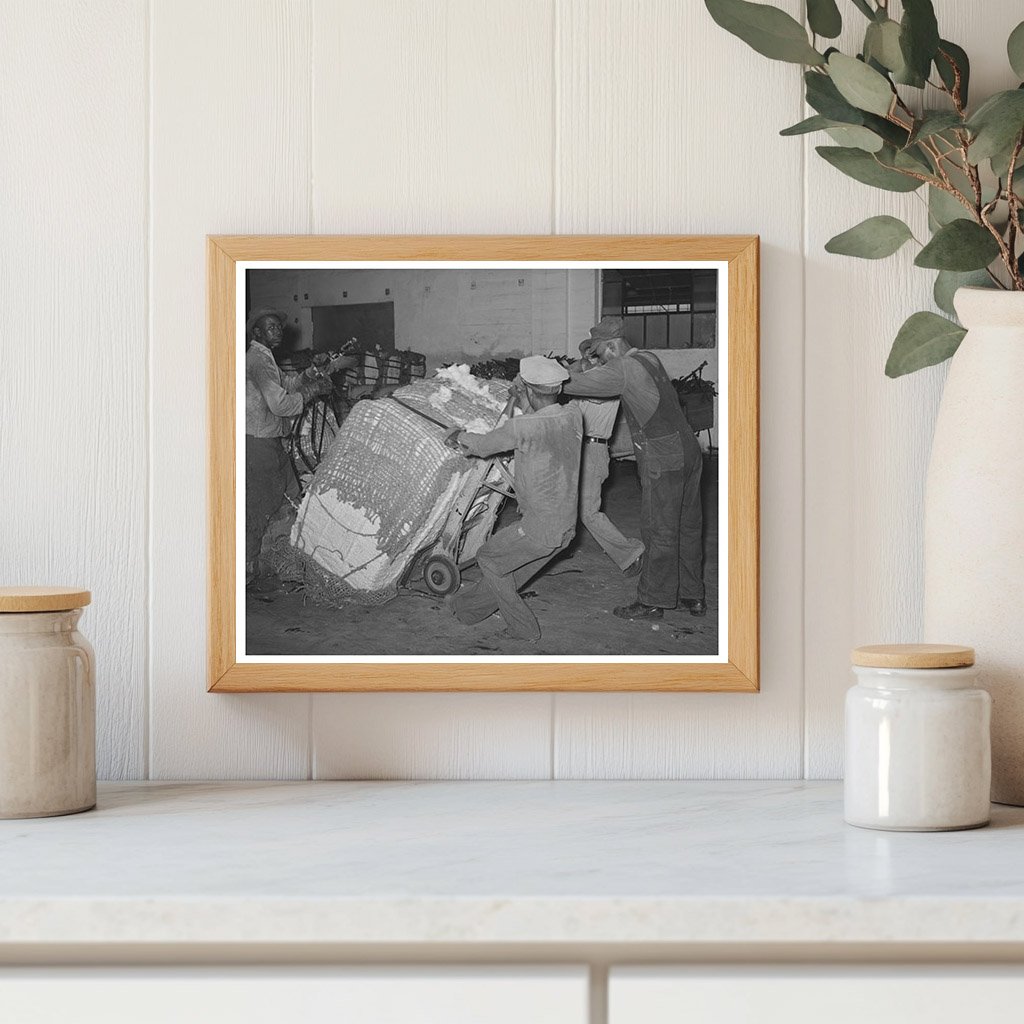 Loading Cotton Bale onto Truck in Houston 1939