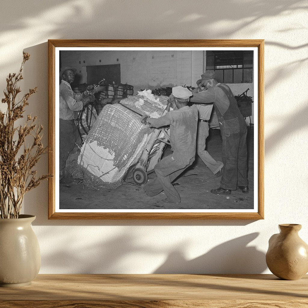 Loading Cotton Bale onto Truck in Houston 1939