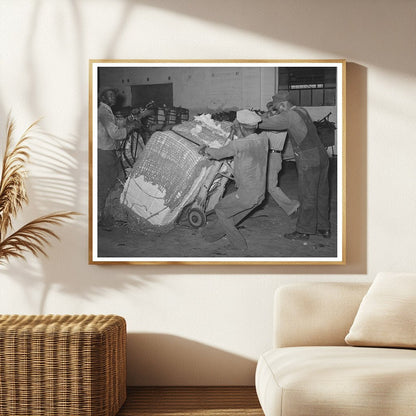 Loading Cotton Bale onto Truck in Houston 1939