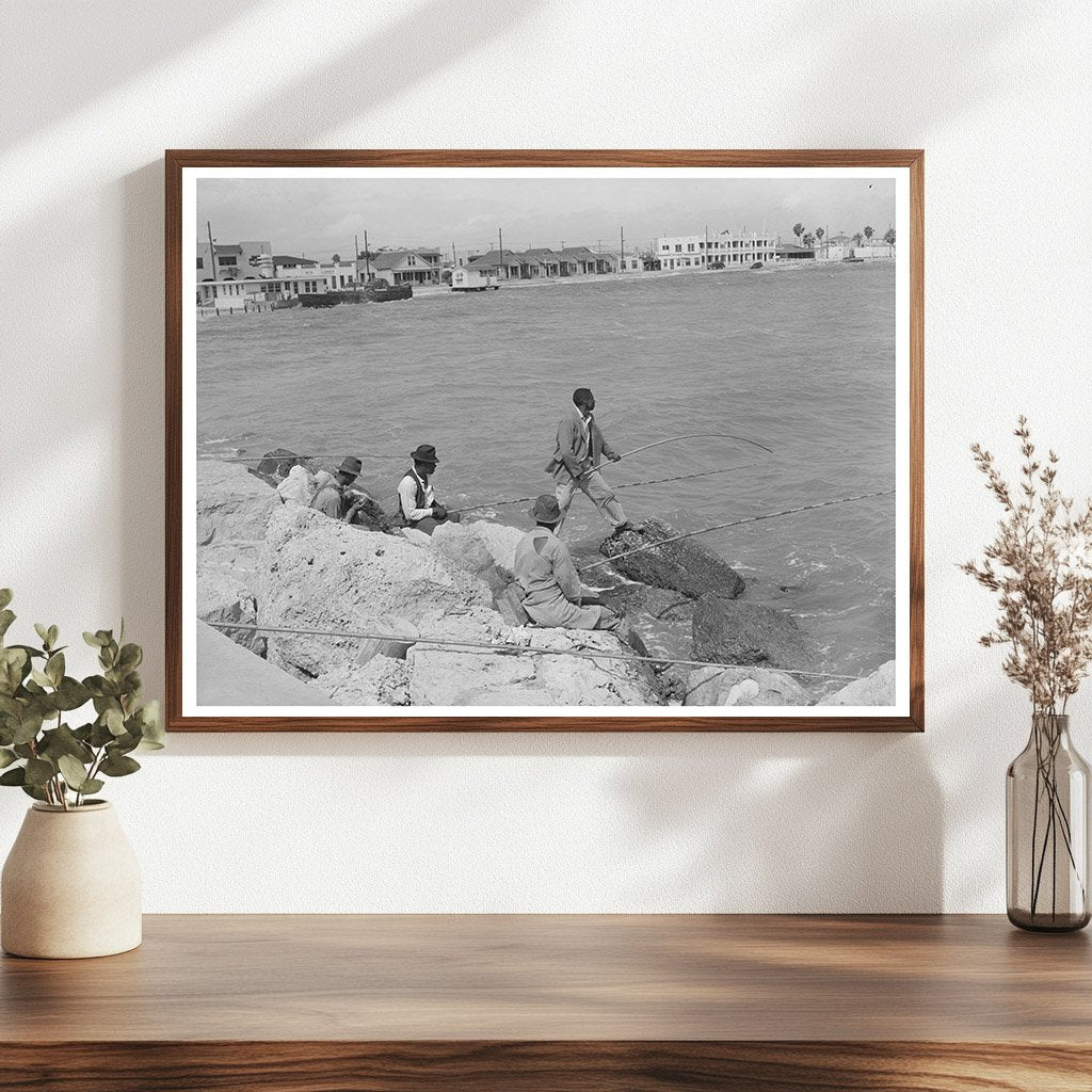 Fishing from Pier in Corpus Christi Texas 1939