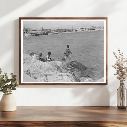 Fishing from Pier in Corpus Christi Texas 1939