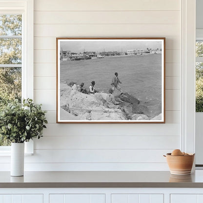 Fishing from Pier in Corpus Christi Texas 1939