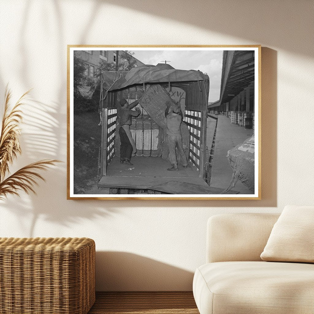 Cotton Truck Unloading at Houston Compress Facility 1939