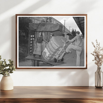 1939 Workers Unloading Cotton at Houston Texas Compress