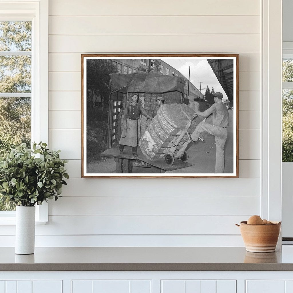 1939 Workers Unloading Cotton at Houston Texas Compress
