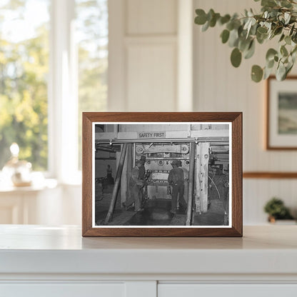 Laborers in Houston Texas Compressing Cotton Bales 1939