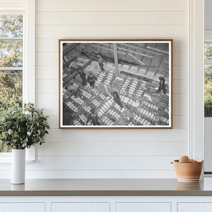 Workers Storing Cotton Bales at Port of Houston 1939