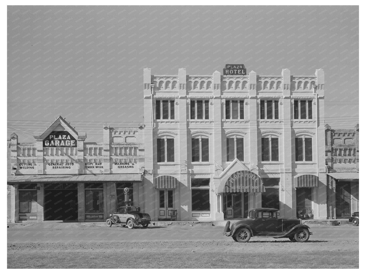 Vintage Gonzales Texas Hotels and Garage November 1939