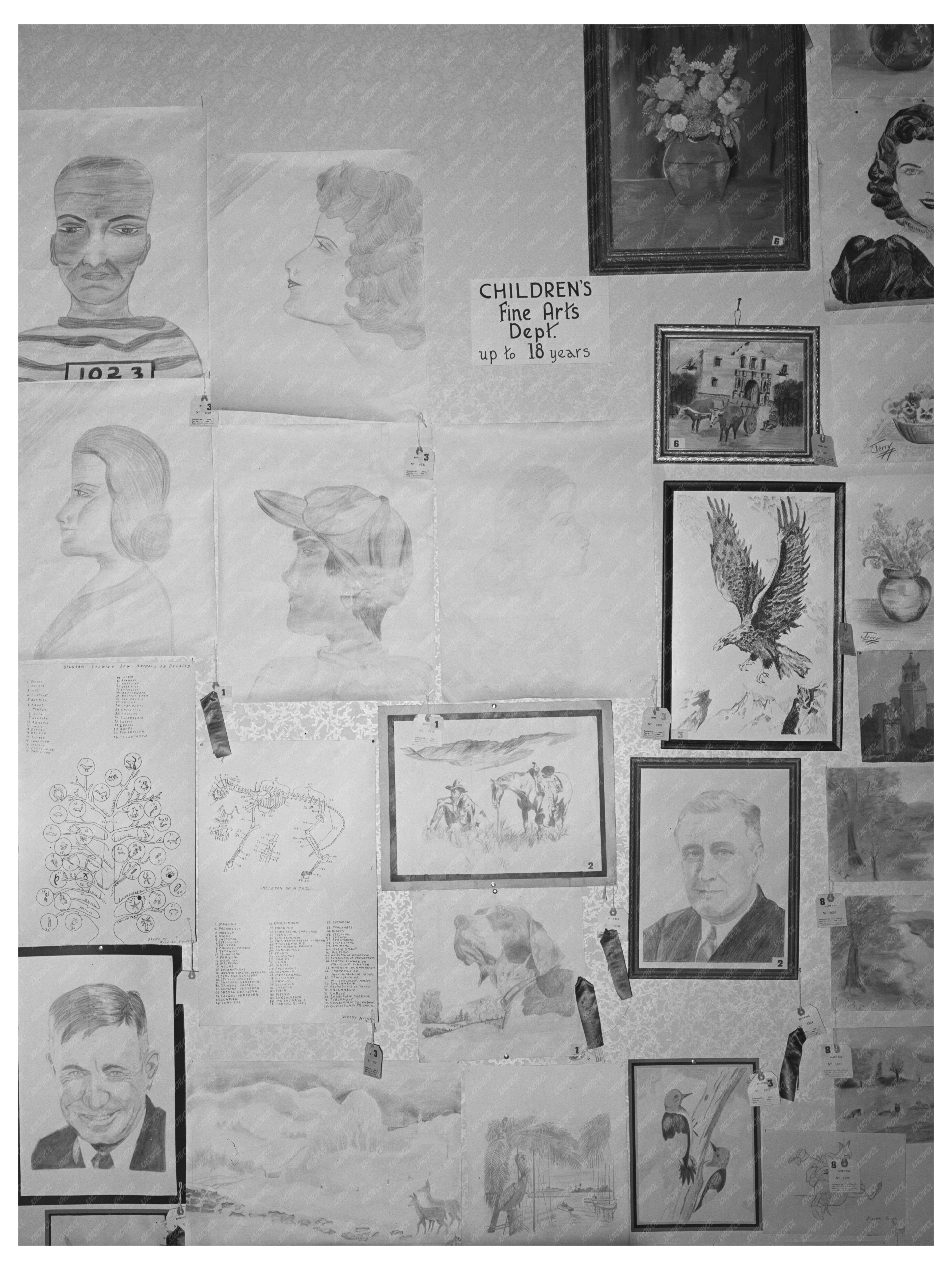 Childrens Artwork Exhibit Gonzales County Fair 1939