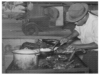 Barbecue Stand at Gonzales County Fair Texas 1939