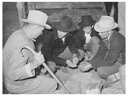 Men and Boys Examining Seeds at Gonzales County Fair 1939