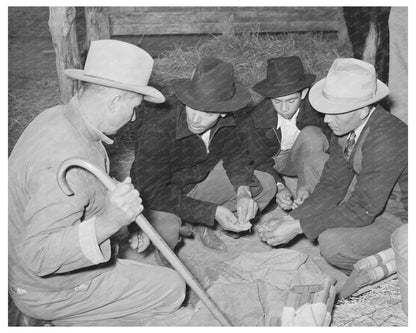 Men and Boys Examining Seed at Gonzales County Fair 1939