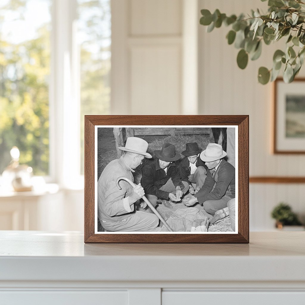 Men and Boys Examining Seeds at Gonzales County Fair 1939