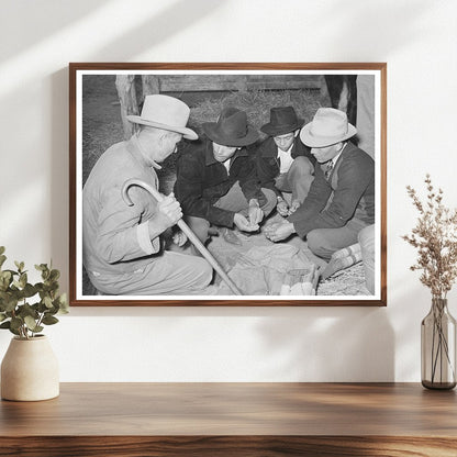 Men and Boys Examining Seeds at Gonzales County Fair 1939