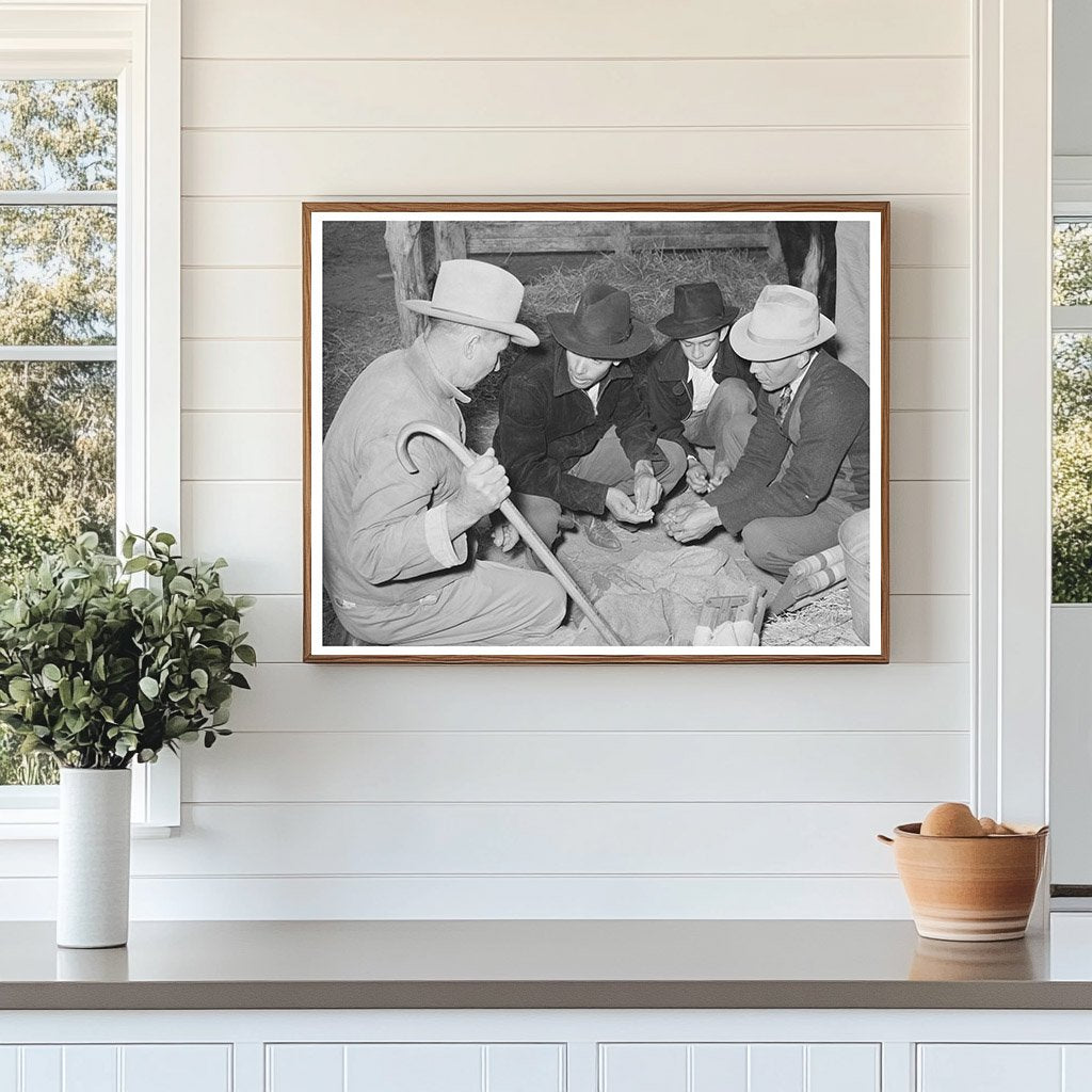 Men and Boys Examining Seeds at Gonzales County Fair 1939