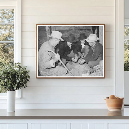 Men and Boys Examining Seeds at Gonzales County Fair 1939