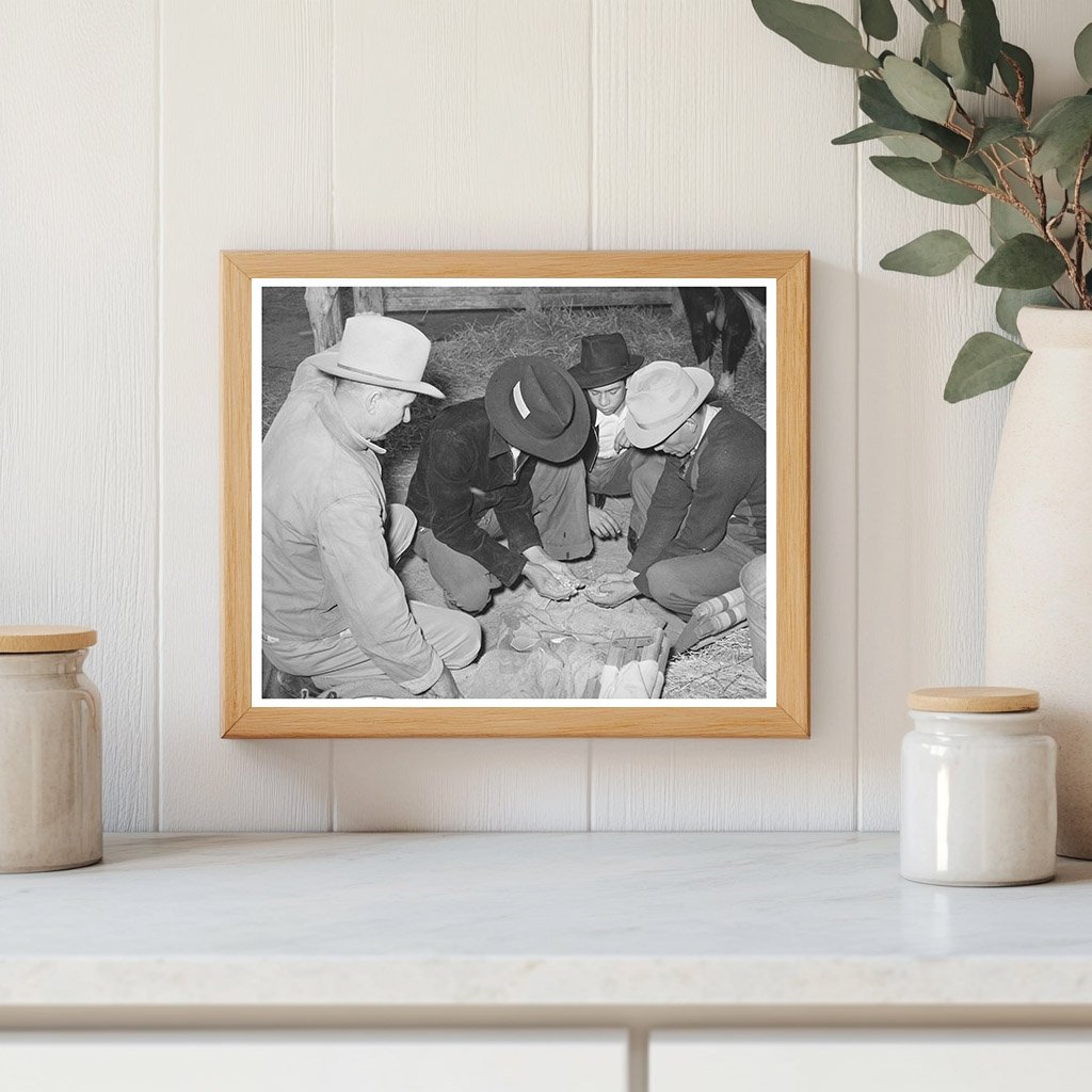 Gonzales County Fair 1939 Men and Boys Examining Seed