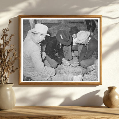 Gonzales County Fair 1939 Men and Boys Examining Seed