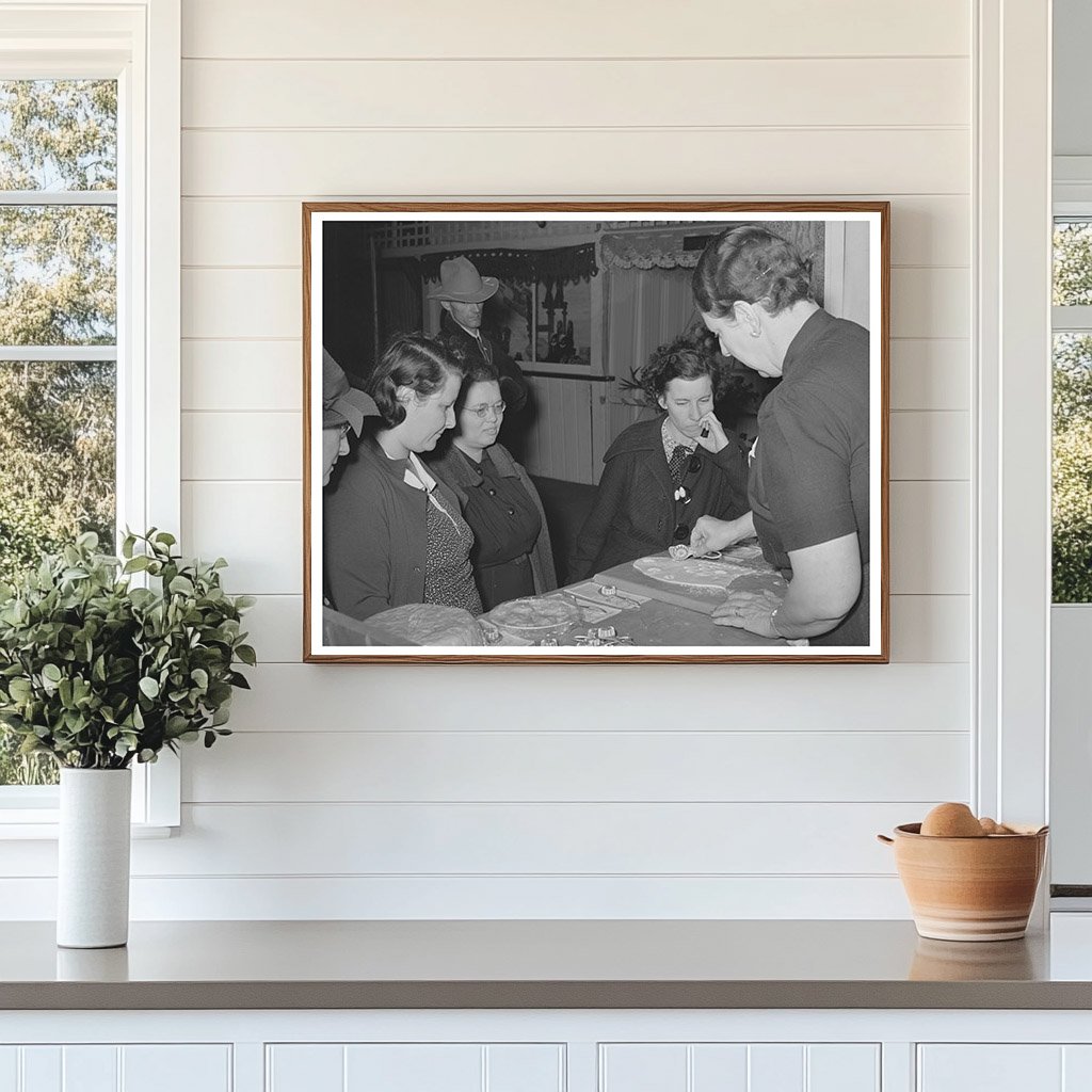 Farm Couple at Kitchen Gadget Demo Gonzales Fair 1939