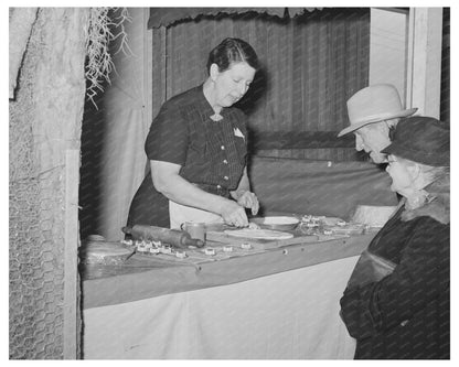 Farm Couple Watches Kitchen Gadget Demo Gonzales Fair 1939