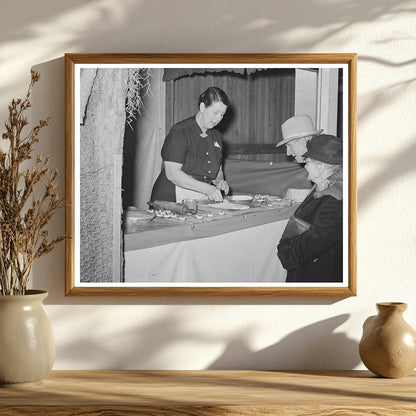 Farm Couple Watches Kitchen Gadget Demo Gonzales Fair 1939