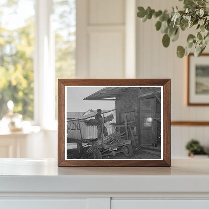 Farmer Unloading Corn at Feed Mill Taylor Texas 1939