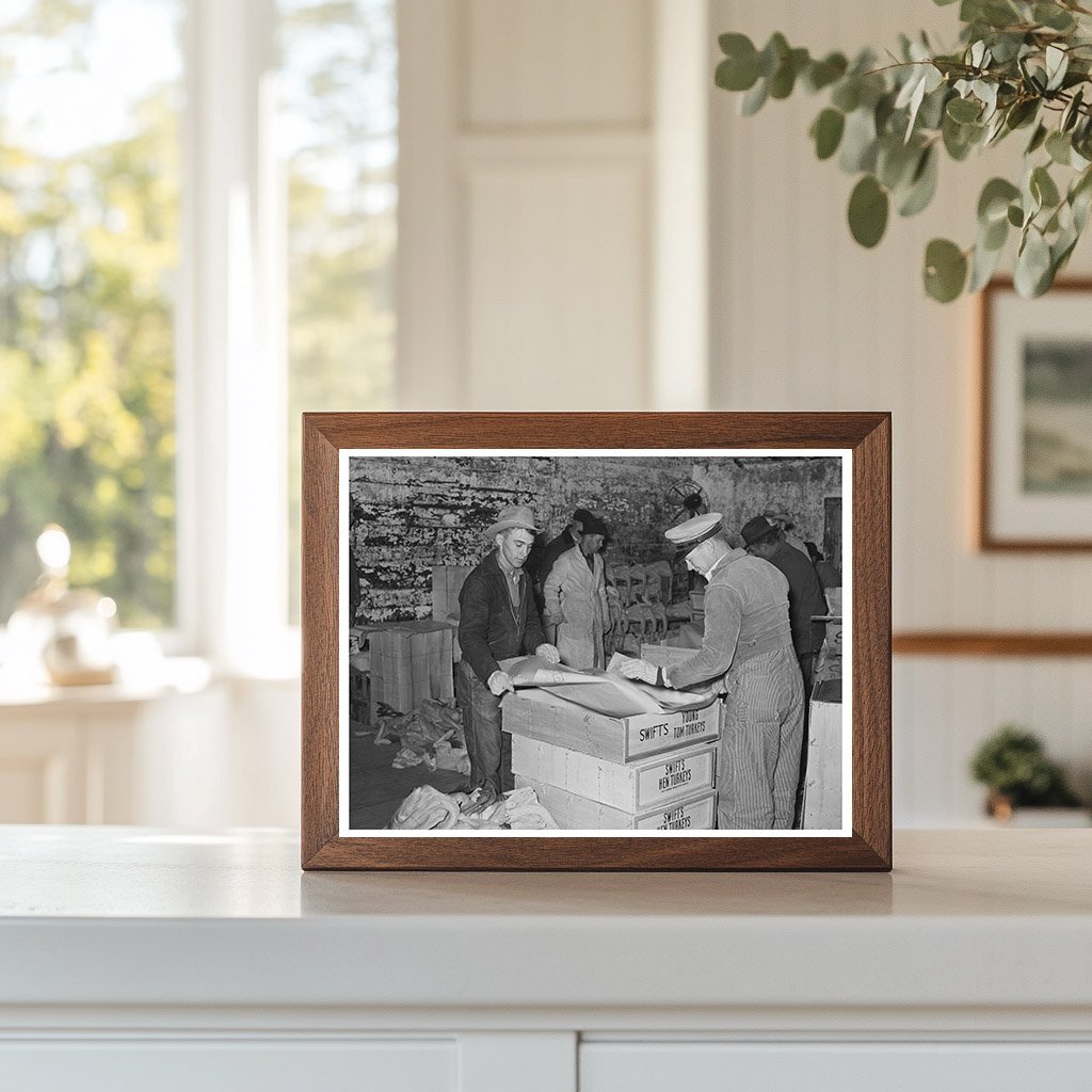 Workers Lining Boxes for Turkeys in Brownwood Texas 1939