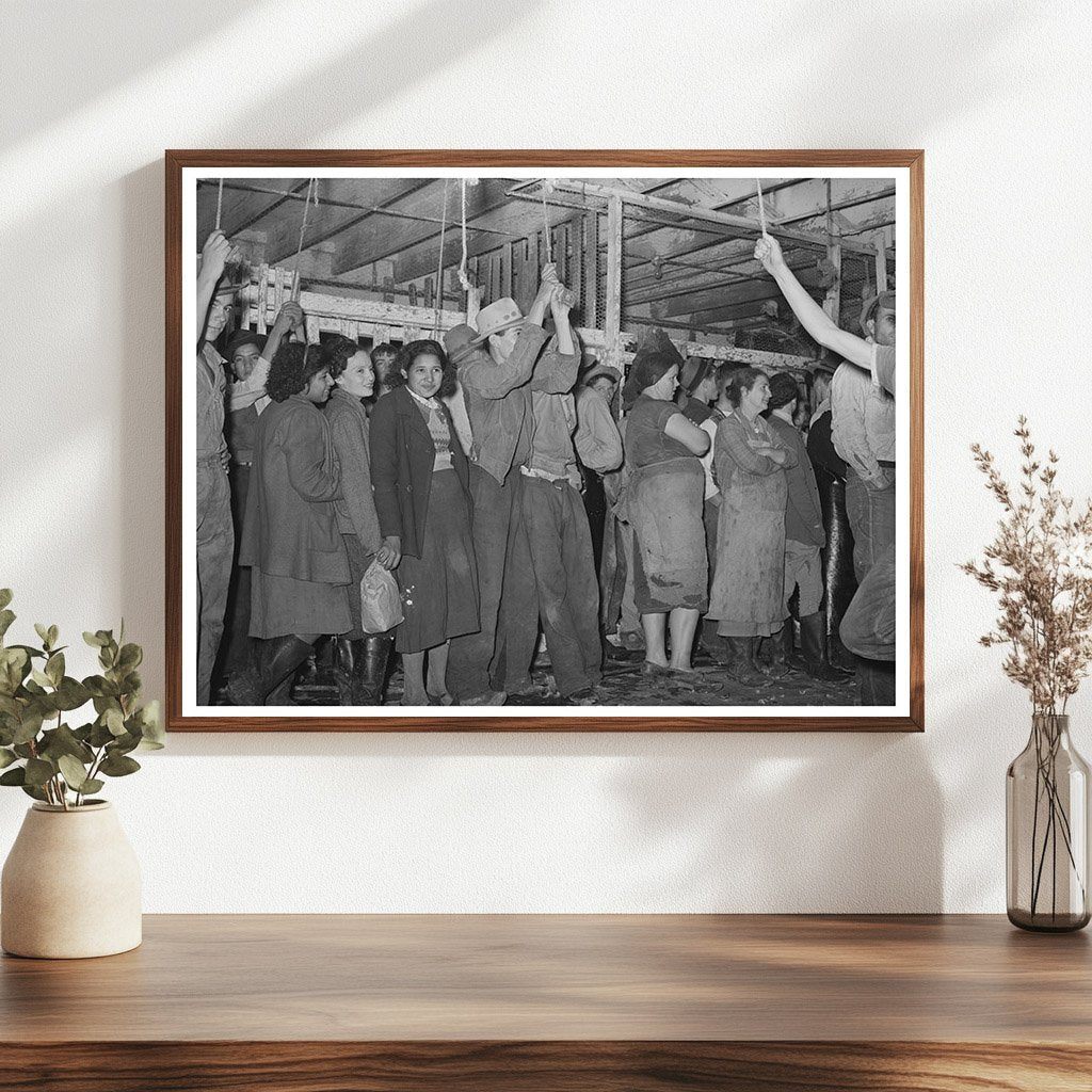 Turkey Pickers Await Work at Brownwood Poultry Plant 1939