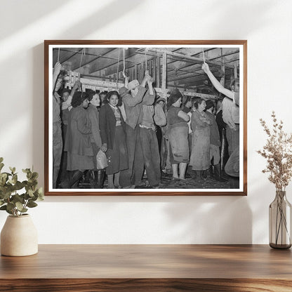 Turkey Pickers Await Work at Brownwood Poultry Plant 1939