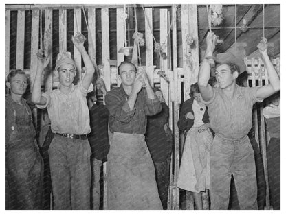 Vintage 1939 Poultry Plant Workers in Brownwood Texas