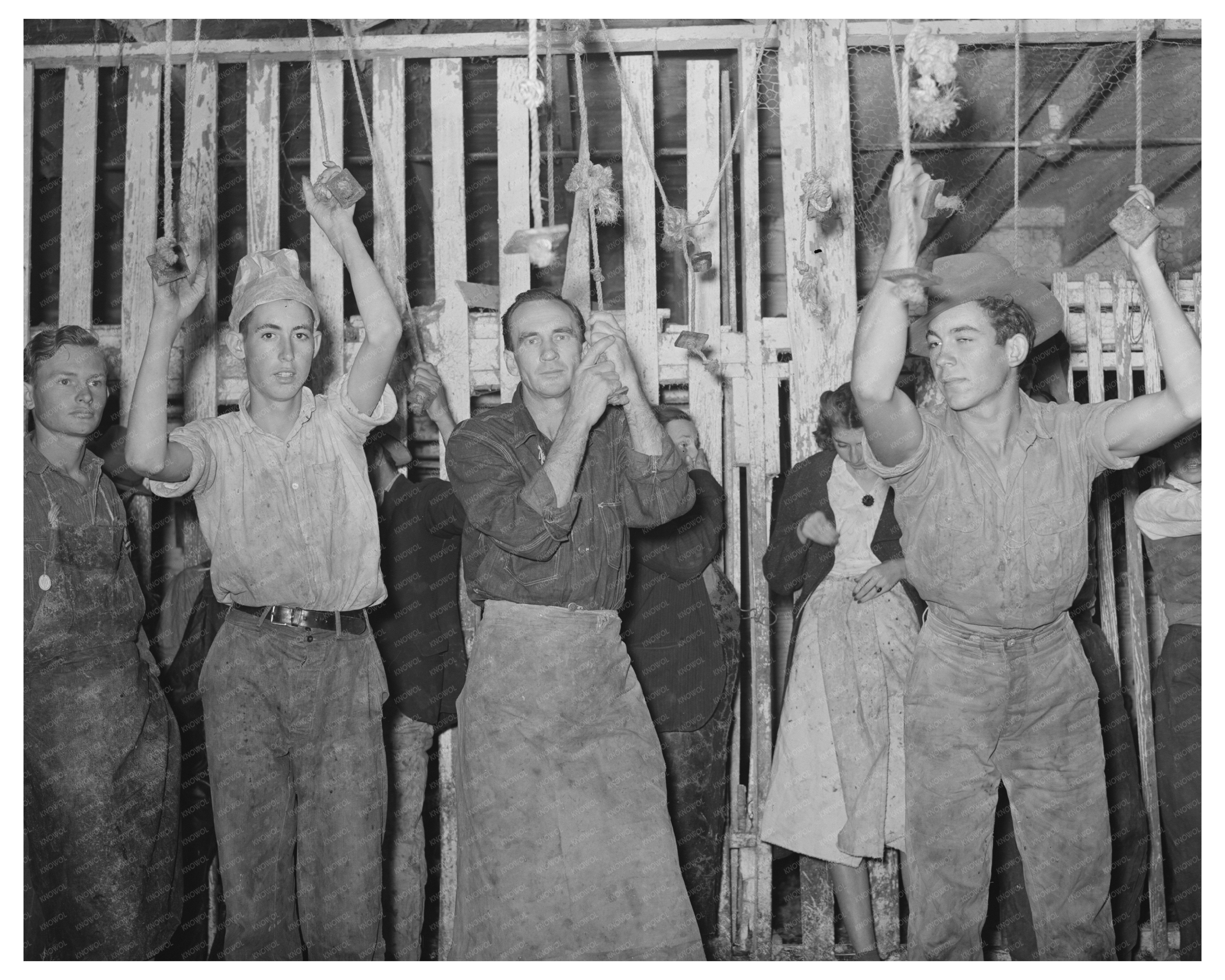 Turkey Pickers at Poultry Plant Brownwood Texas 1939