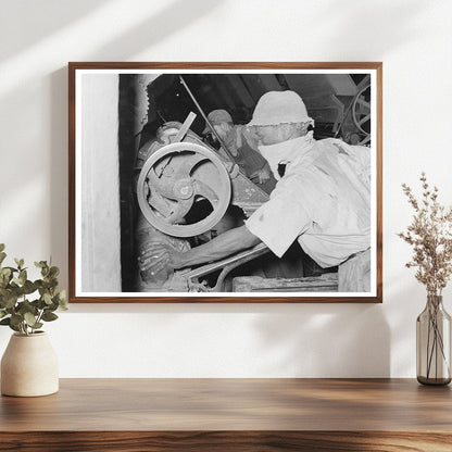 African American Man Working in Cotton Seed Oil Mill 1939