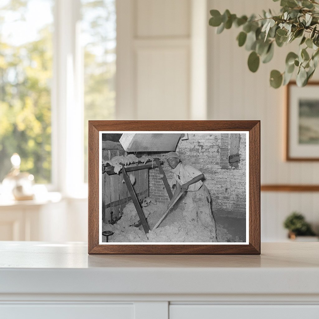 Worker Operating Baling Machine in Cotton Seed Oil Mill 1939