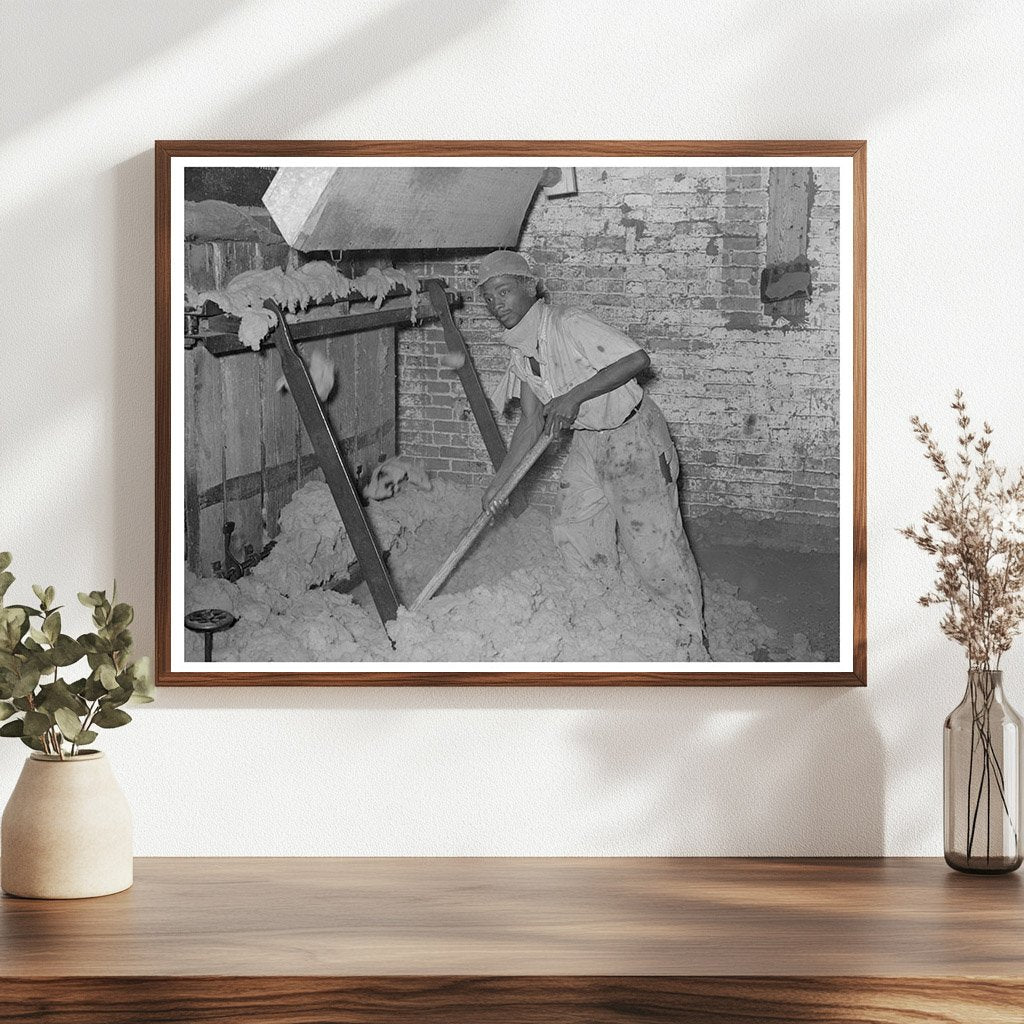 Worker Operating Baling Machine in Cotton Seed Oil Mill 1939