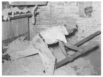 Worker Operating Baling Machine in Texas Cotton Mill 1939