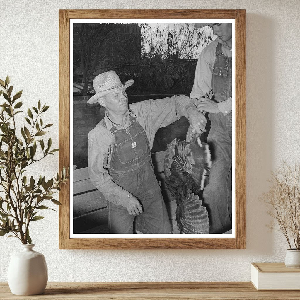 Farmer Unloading Turkeys in Brownwood Texas 1939