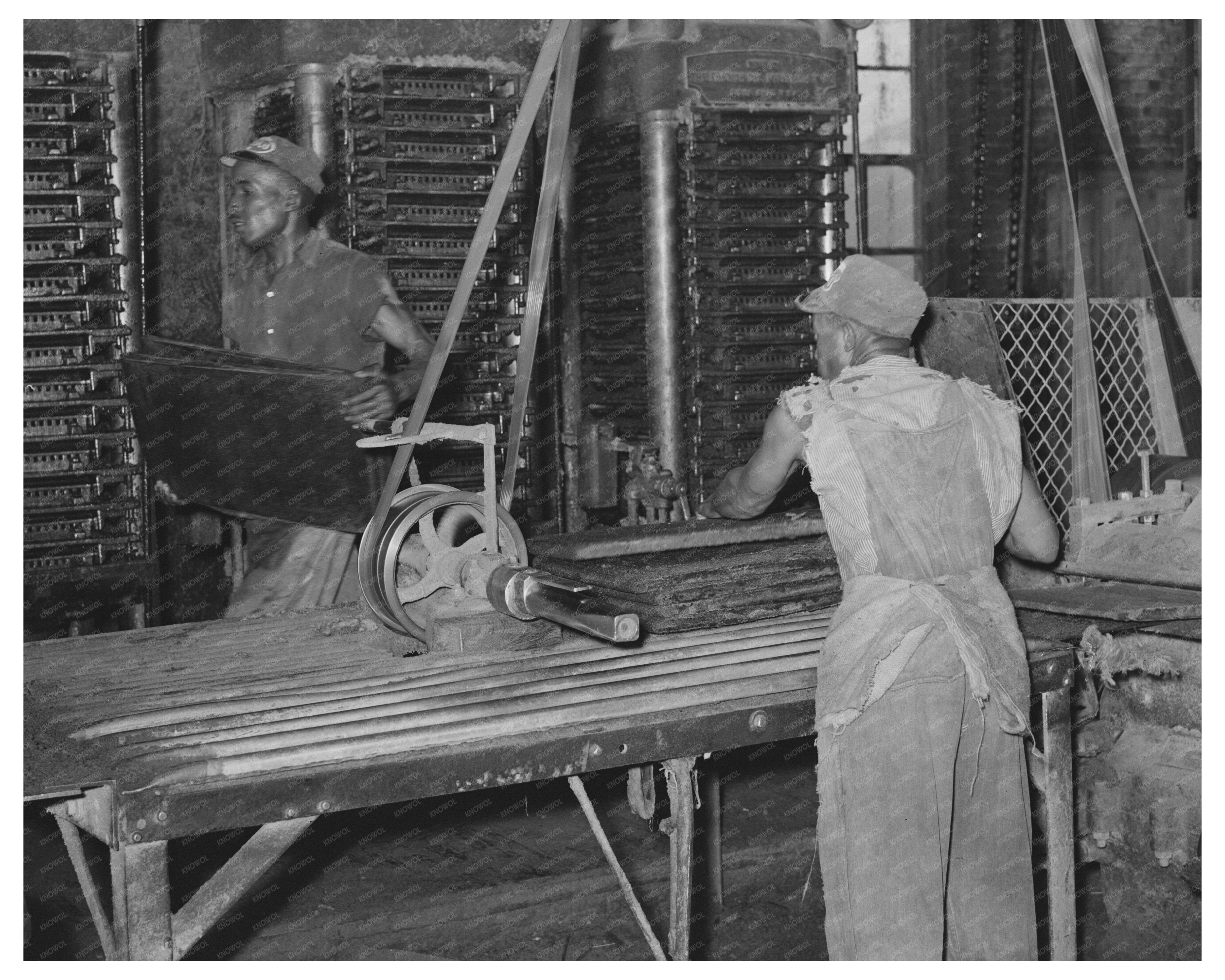 Vintage Hydraulic Presses at Cotton Seed Oil Mill 1939