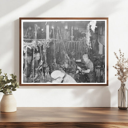 Turkey Processing Stall in Brownwood Texas 1939