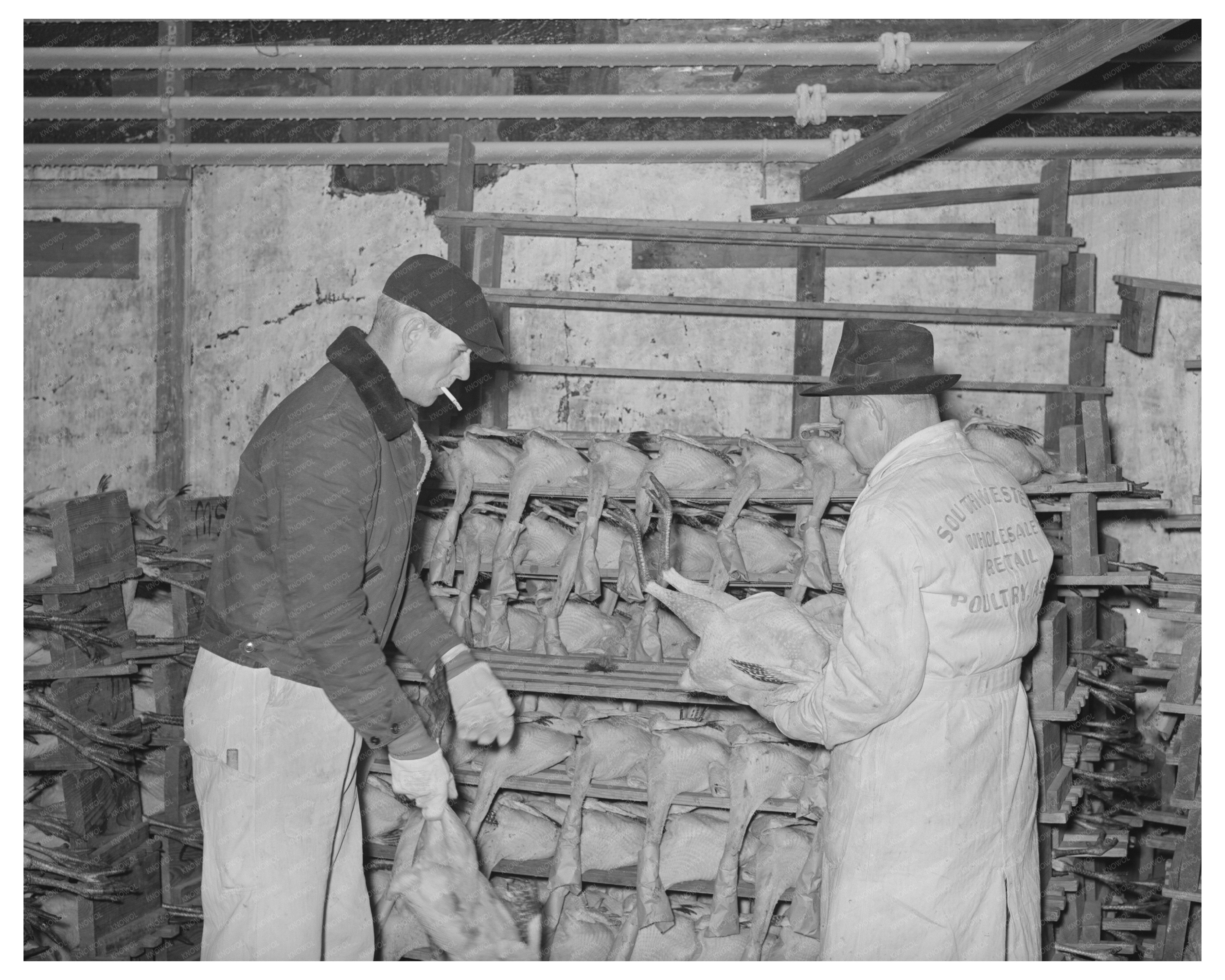 Workers Selecting Turkeys at Cold Storage Plant 1939
