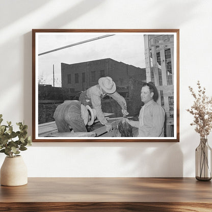Farmer Unloading Turkeys at Texas Poultry House 1939