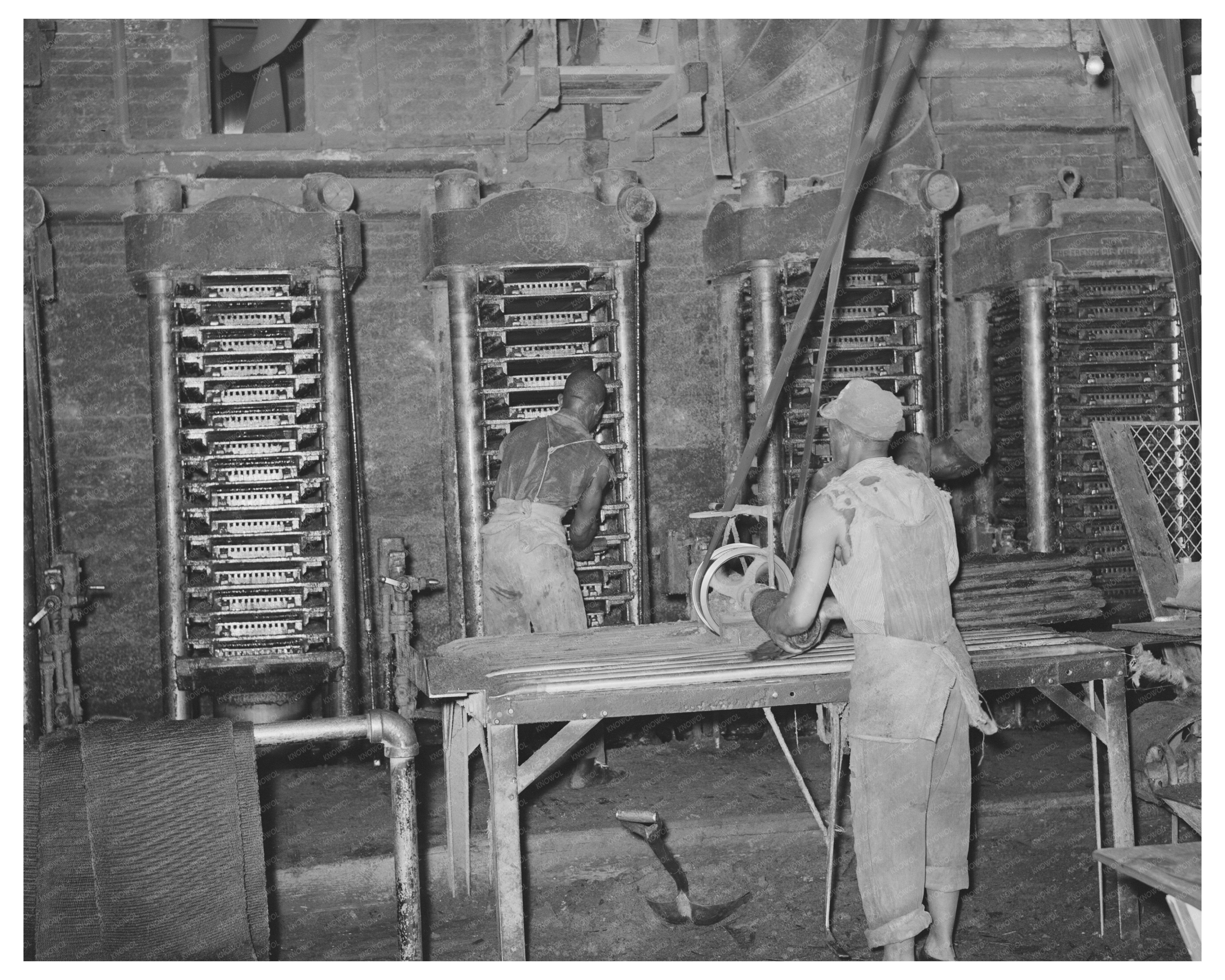 Cotton Cake Removal at Oil Mill McLennan County 1939