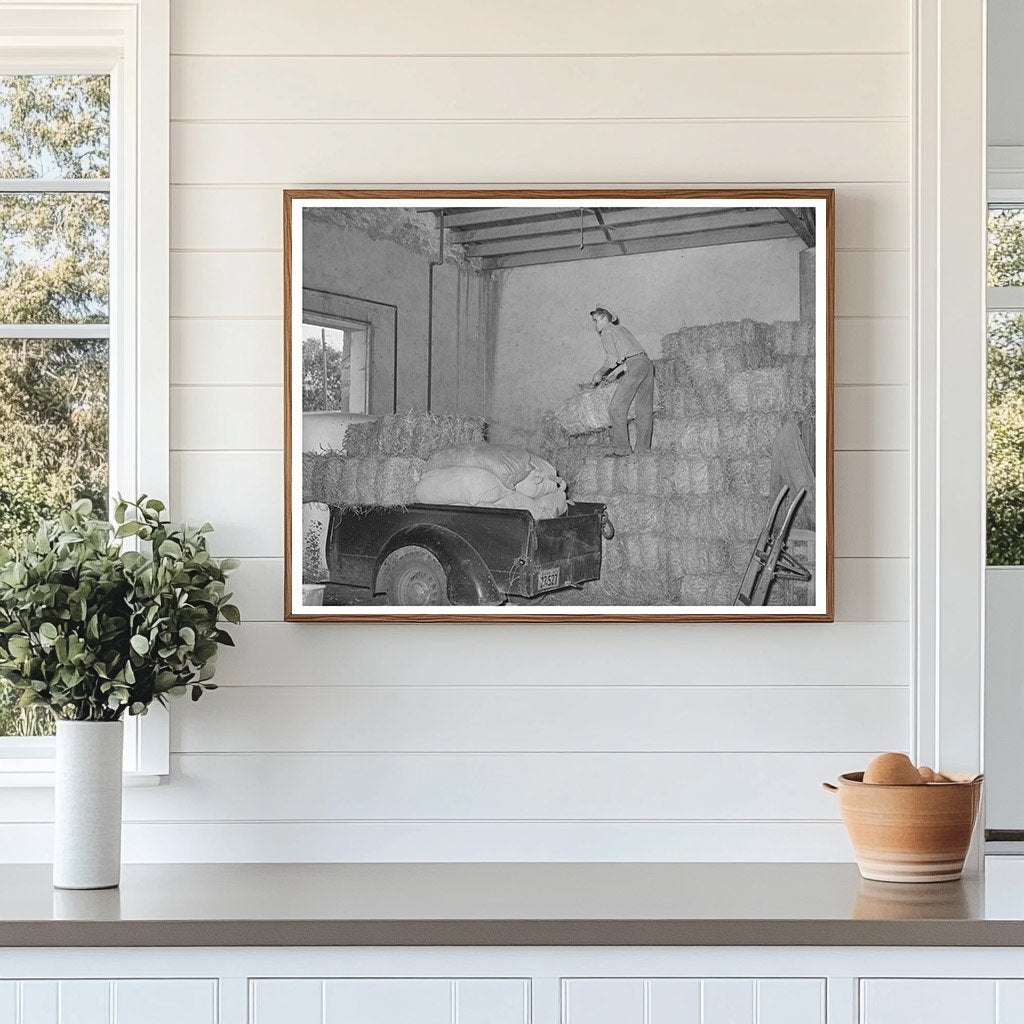 Loading Hay at a Feed Store in Brownwood Texas 1939