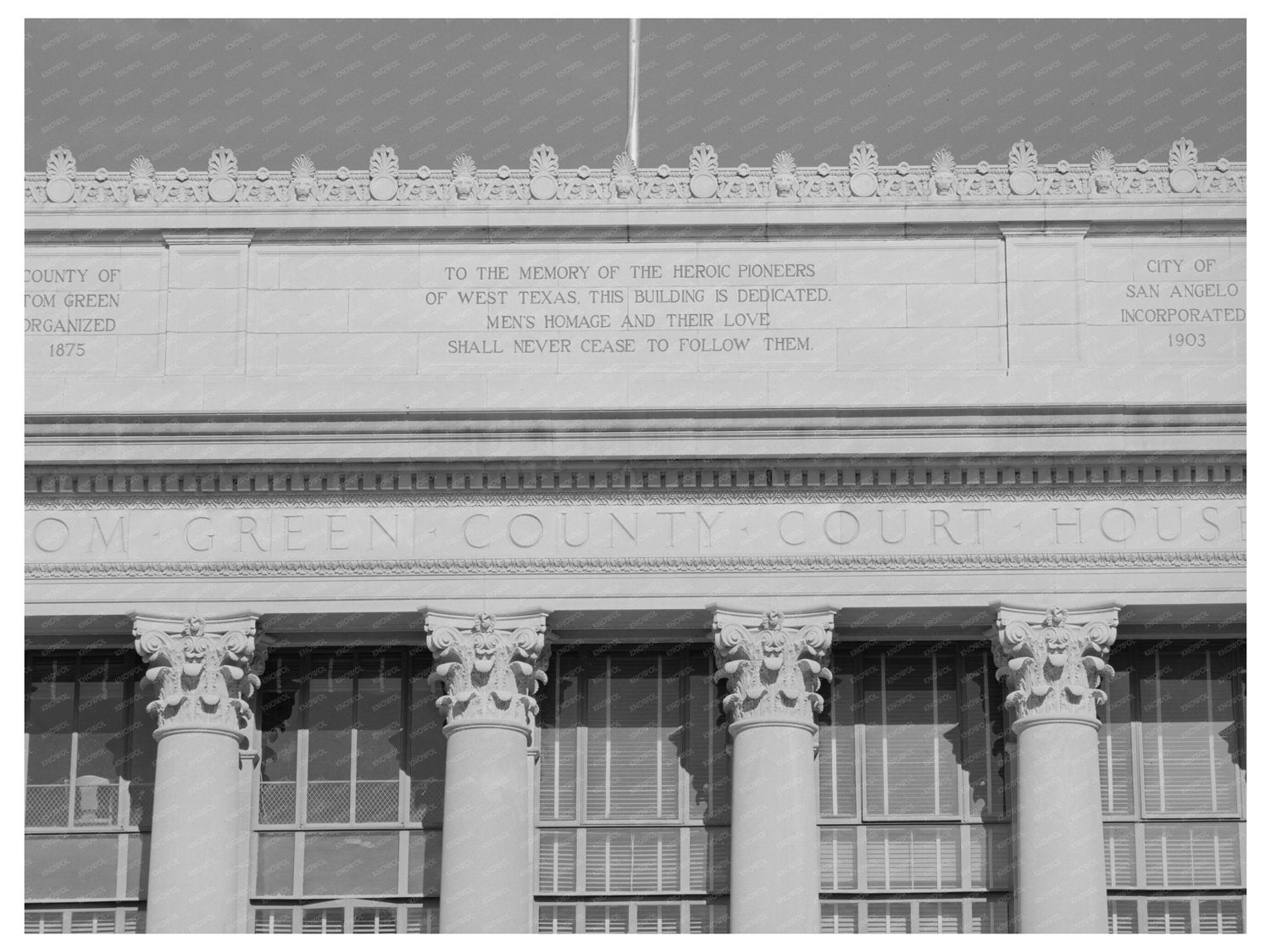 San Angelo Texas Courthouse Vintage Photo 1939