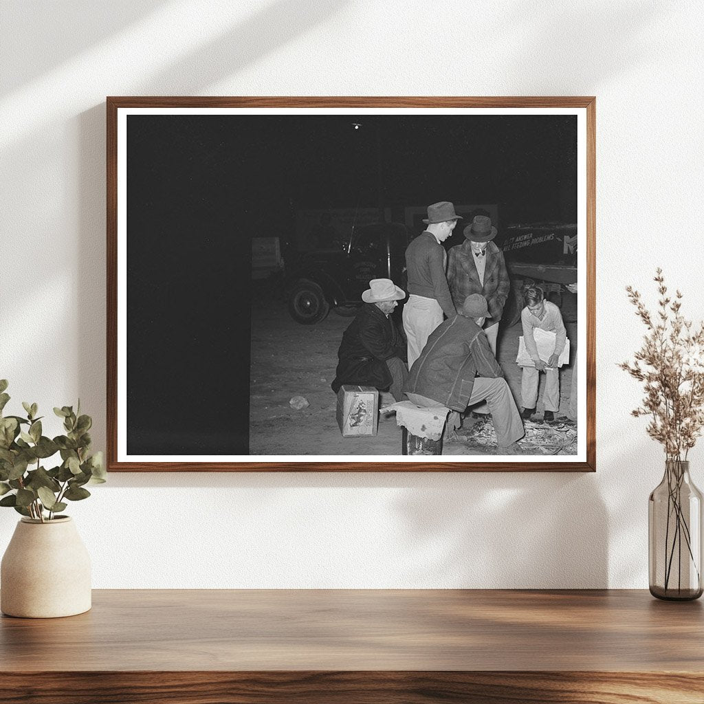 Men by Fire at San Angelo Vegetable Market 1939