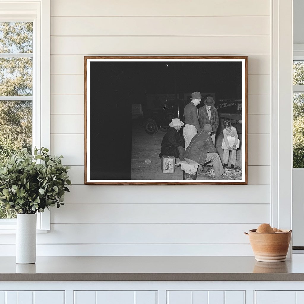 Men by Fire at San Angelo Vegetable Market 1939