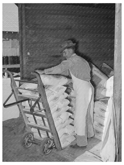 Flour Unloading at Wholesale Grocery San Angelo Texas 1939