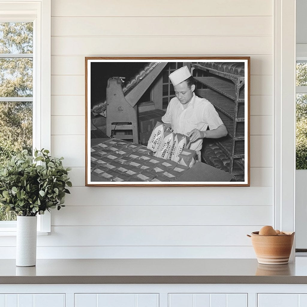 Packing Wrapped Bread for Delivery in San Angelo 1939