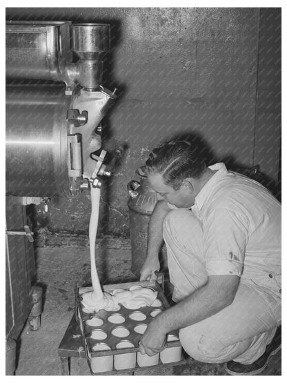 Workers Filling Ice Cream Mix Cartons San Angelo 1939