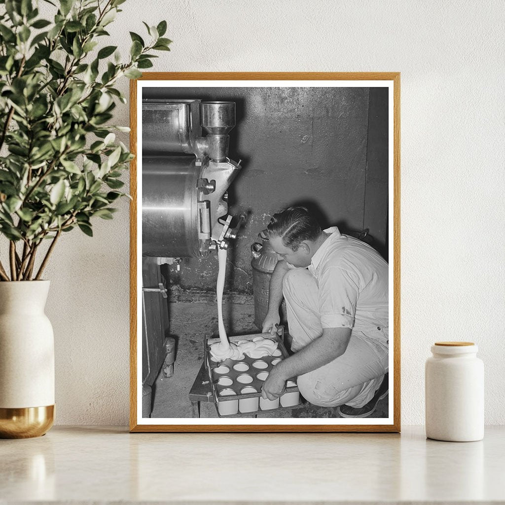 Workers Filling Ice Cream Mix Cartons San Angelo 1939